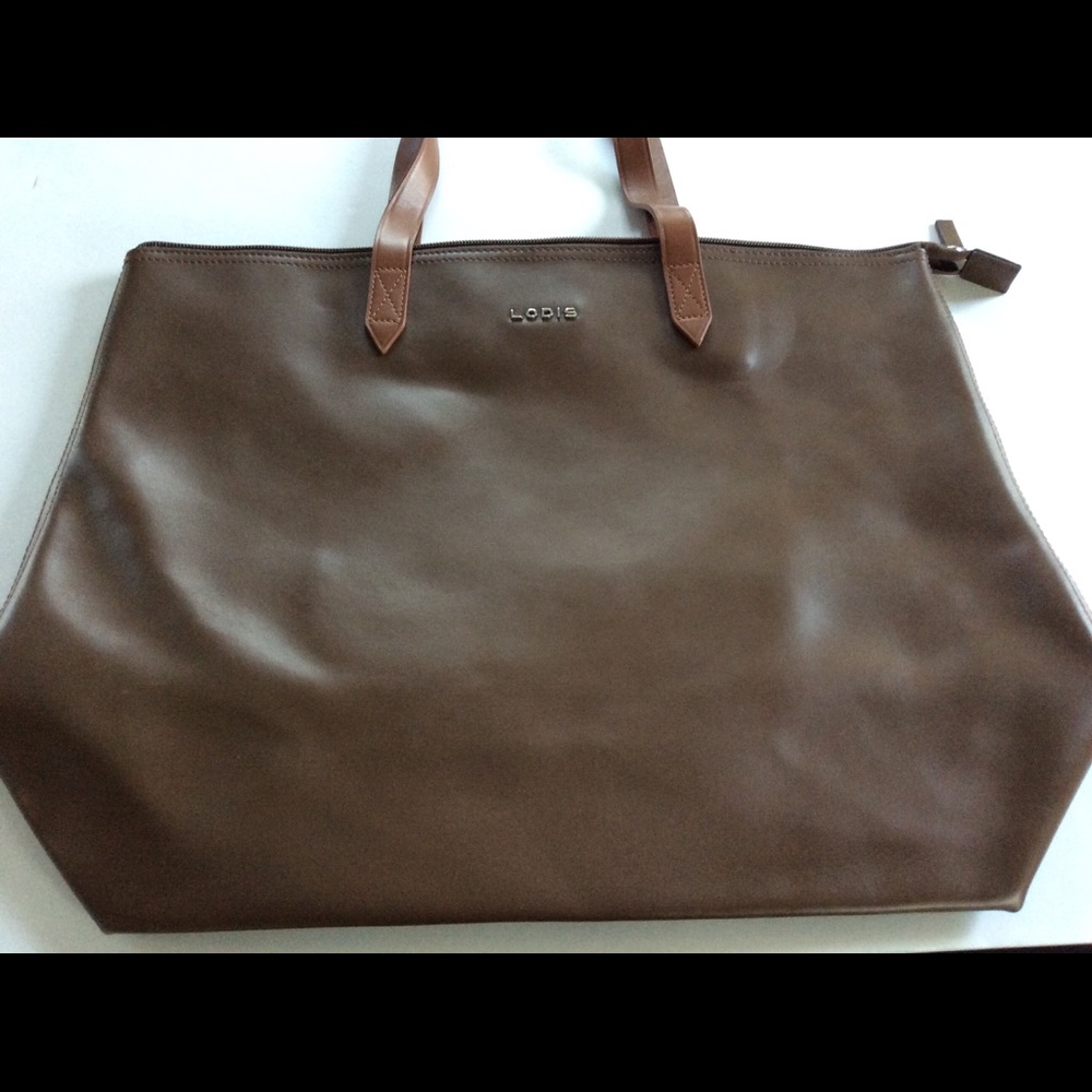 Brown leather LODIS tote